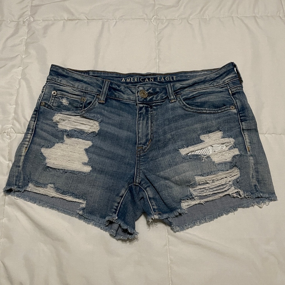 American Eagle denim midi shorts, size 10.